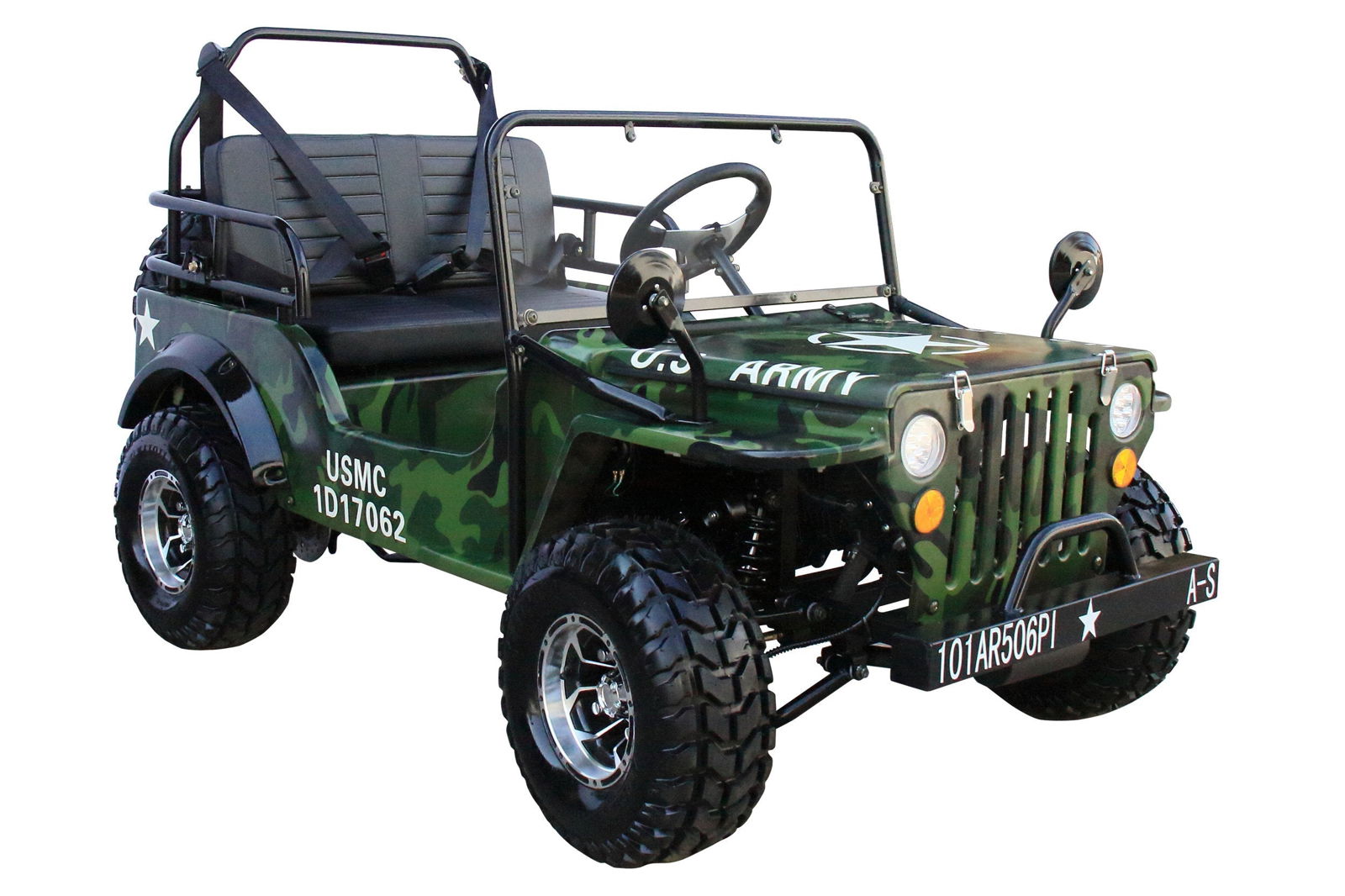 Willys Style Jeep Go-Kart, 125cc Benzinmotor, 3-Gang mit Rückwärtsgang, ab 12 Jahren – Bild 2