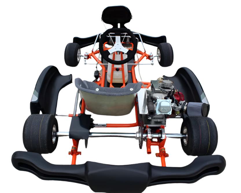 VS1 Erwachsenen-Racing-Go-Kart, 196cc Clone-Motor, Chrom-Molybdän-Stahlrahmen – Bild 2