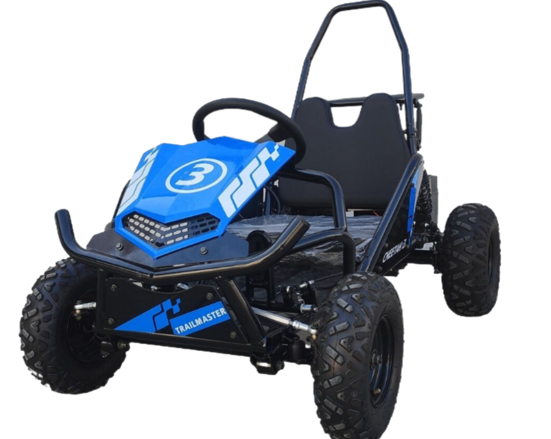 TrailMaster Cheetah i3 Kinder-Elektro-Mini-Go-Kart, 3 Geschwindigkeitsstufen, mit Rückwärtsgang, Kinder 4-9 Jahre
